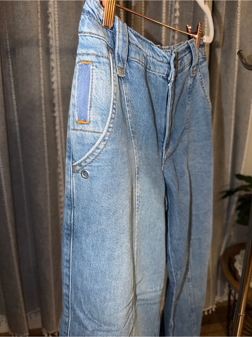 Pilcro-  Light Blue Wide-Leg Jeans